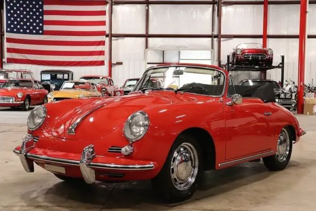 1965 porsche 356 c 38385 miles signal red convertible 1600cc 4cyl manual