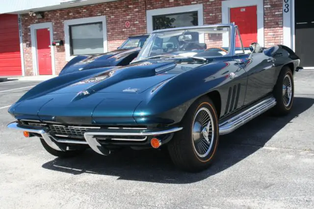 1966 corvette convertible 427/425hp off frame restoration original laguna blue