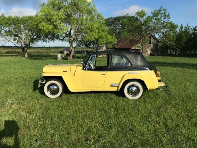 1949 willys jeepster overlander 4 cyl 3sp with od 8495 miles yellow convertible
