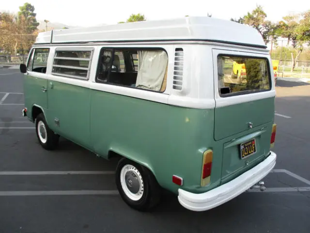 1974 vw bus westfalia campmobile, straight & solid ca pop top camper, very nice!