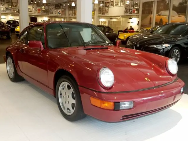 1990 porsche 911 carrera 4 124,169 miles velvet red coupe h6 3.6l m