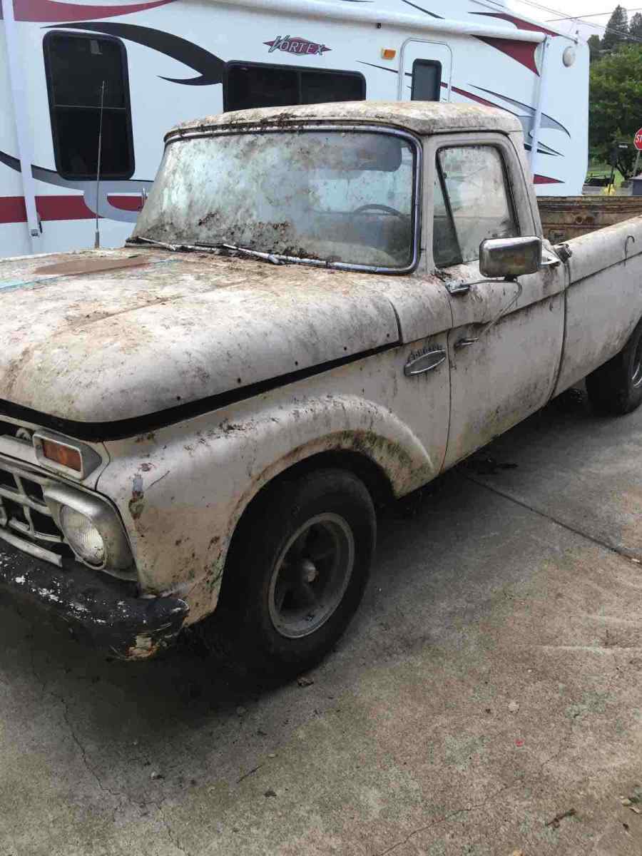 1964 ford f100 pickup white rwd automatic custom cab