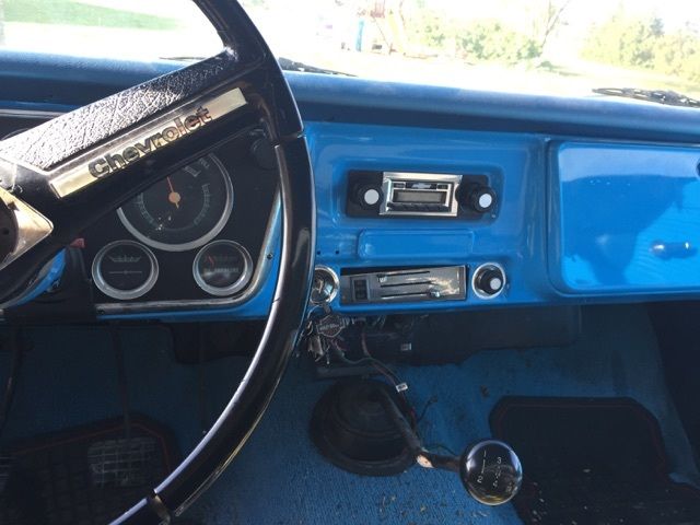 1971 blue chevy pickup, 75% restored, excellent condition, has topper