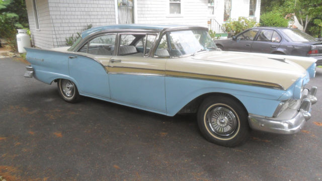 1957 ford fairlane 500 4 door twotone paint older restoration on the road now