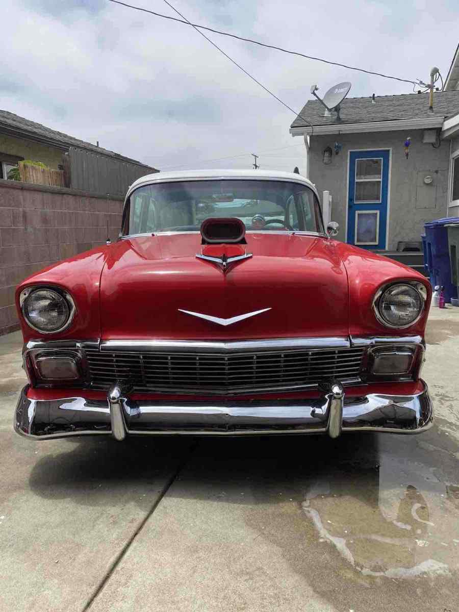 1956 chevrolet 210 coupe red rwd automatic 210