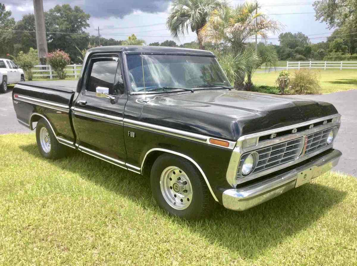 1974 ford f100 pickup black rwd automatic xlt