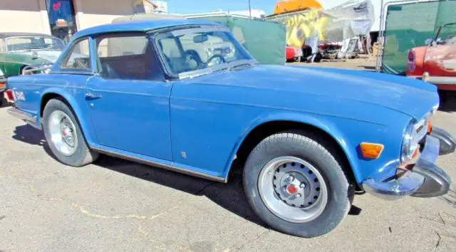 1974 triumph tr6 roadster french blue- hardtop-nice original body -great project