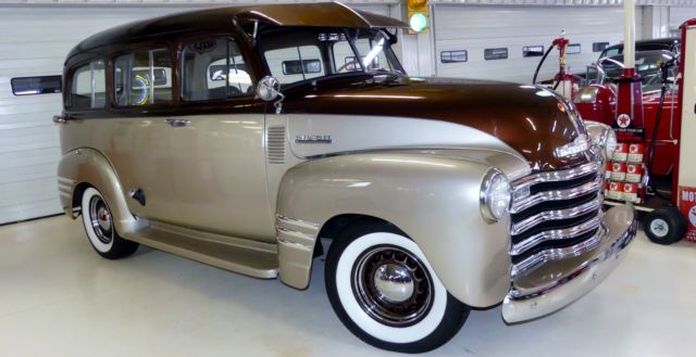1952 chevrolet suburban 4 miles metallic silver/metallic root beer truck 235 ma