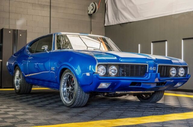 1969 oldsmobile 442 coupe blue rwd automatic holiday coupe