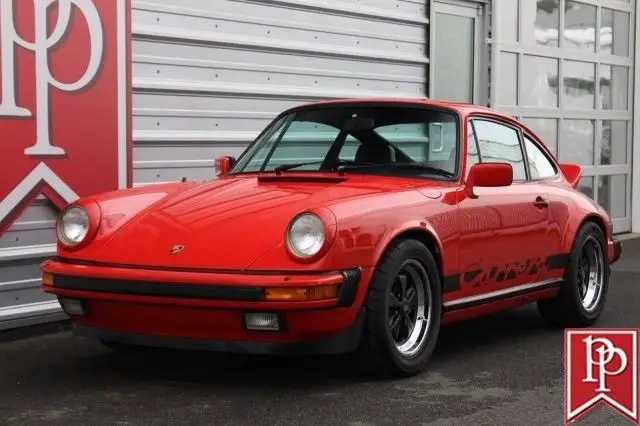 1984 porsche 911 carrera (sunroof) coupe 3.2l, guards red on black