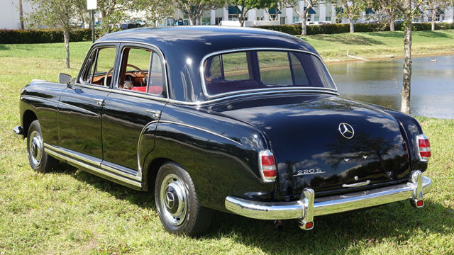 1957 mercedes benz 220s 4/door "black/ red leather/4/spd/ 92,895 mil