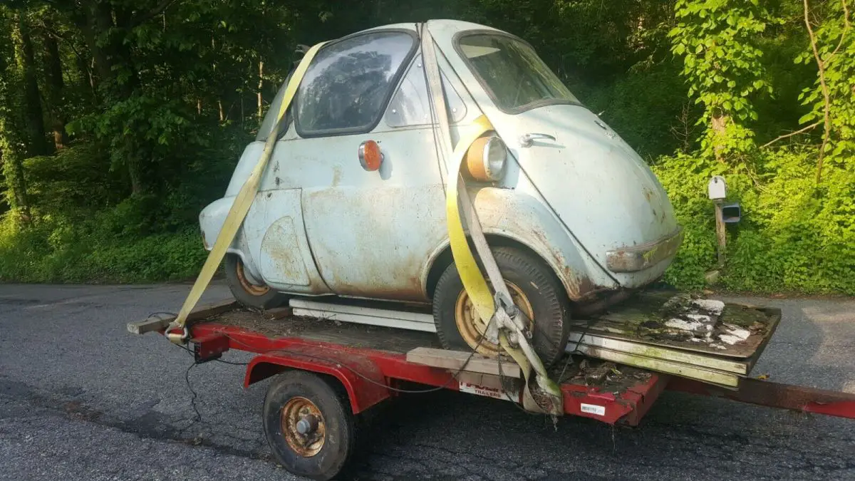 1956 bmw isetta 300 bubble car, rare solid, barn find, 8k miles