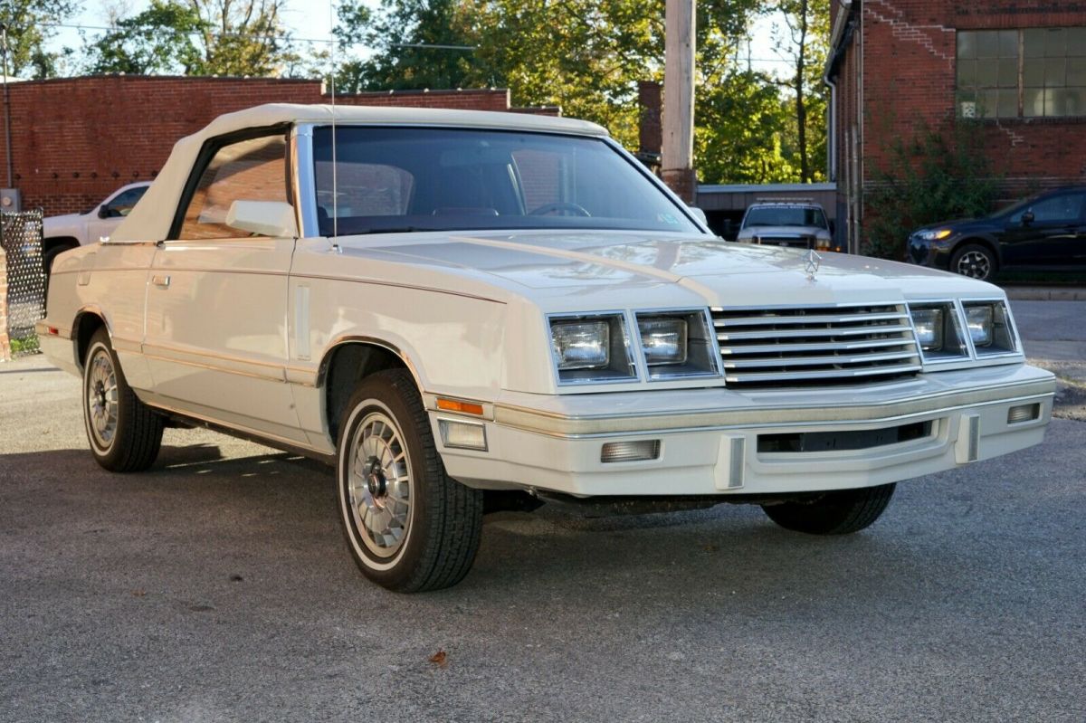 1982 dodge 400 k-car convertible 22k miles 1-owner white pearl on red