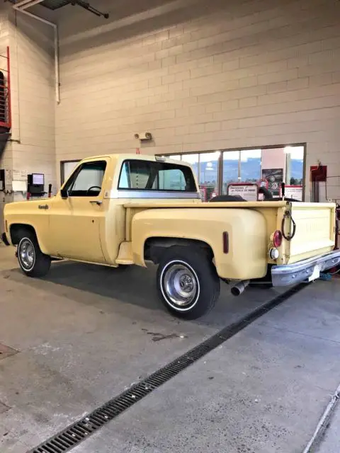 1973 chevrolet cheyenne c10 350 v8 2wd stepside short bed barn find ! square bdy