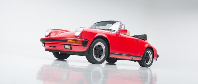1987 porsche 911 carrera 55,900 miles red cabriolet flat 6 cylinder engine 3.2l