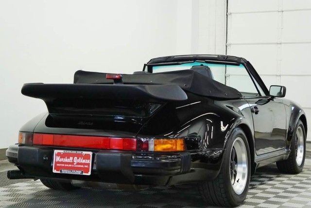 1988 porsche 911 turbo cabriolet black / black leather interior 34,300 miles
