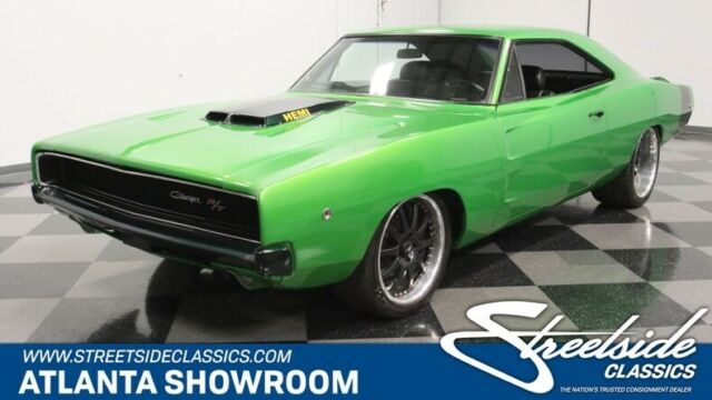 classic vintage chrome restomod mopar hemi v8 572 manual trans green