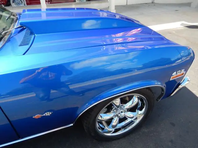 1971 chevrolet nova viper blue 406 muncie 4 speed 4 wheel disc