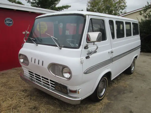 1964 ford falcon club wagon, econoline. california black plate solid van!