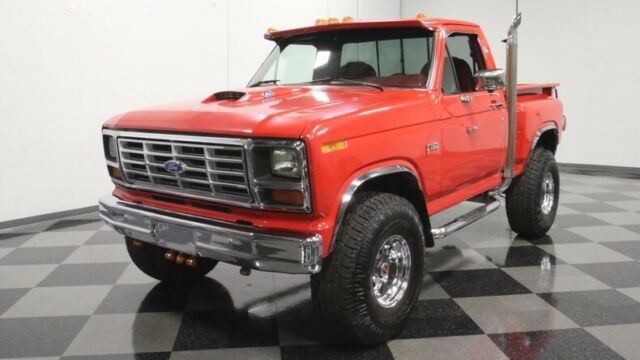 classic vintage chrome 4x4 f150 flareside pickup 302 v8 auto transmission red