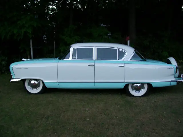 1955 nash ambassador custom lemans 4 dr duel jet engine 4 speed automatic