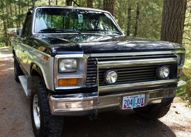 1981 ford f-250 4x4 pickup truck - gorgeous black & silver ranger edition truck