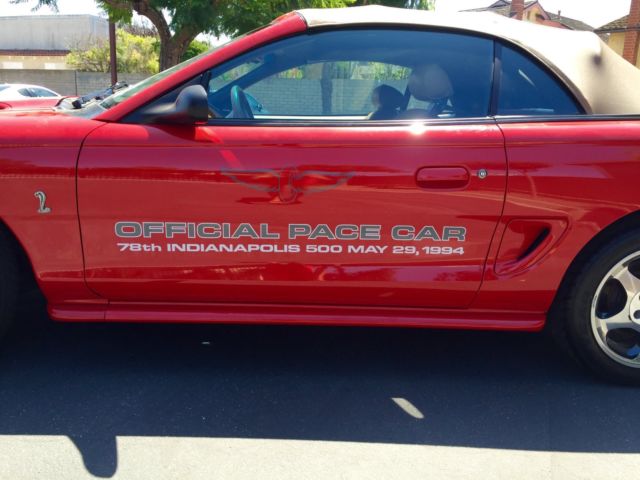 1994 ford mustang cobra convertible offical pace car indianapolis low miles 1550