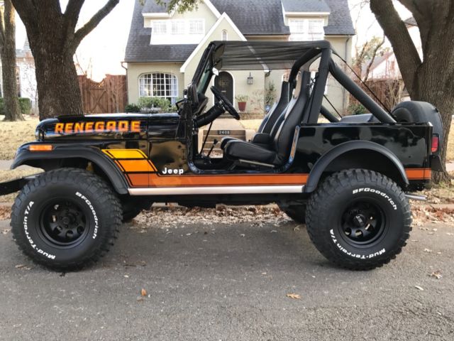 black 1984 amc jeep cj-7 renegade restored 4 wheel drive 84' jeep cj7 4 speed