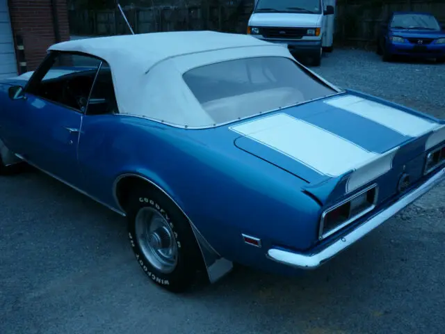 1968 chevrolet camaro convertible ss clone blue with white stripes "driver"