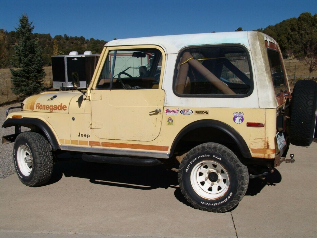 1980 jeep cj7 renegade original fiberglass top, wheels and engine