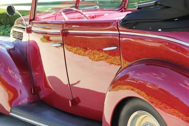 rare 1938 ford coupe v8 4 door convertible classic street rod - red & cream