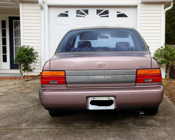 1993 toyota corolla dx 1.6l base sedan 69k original miles grandmother-owned rose