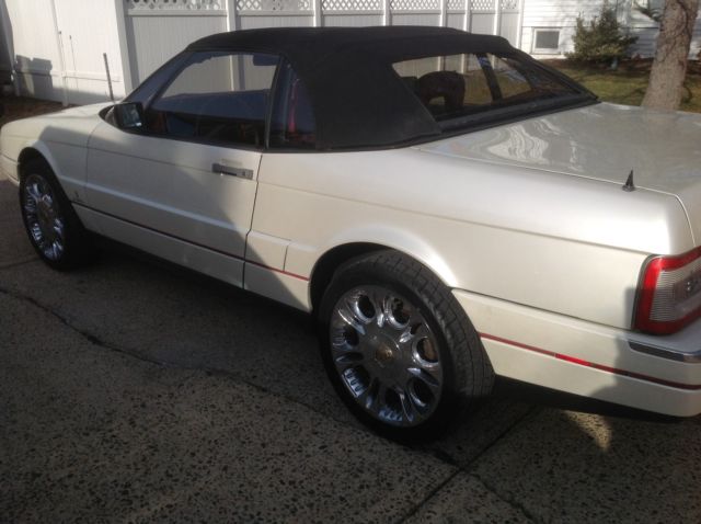 1987 cadillac alante convertable, pearl white, custom italian leather seats