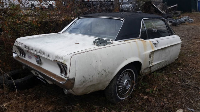 1967 mustang coupe - make a trailer? great lawn art! parts? no reserve!