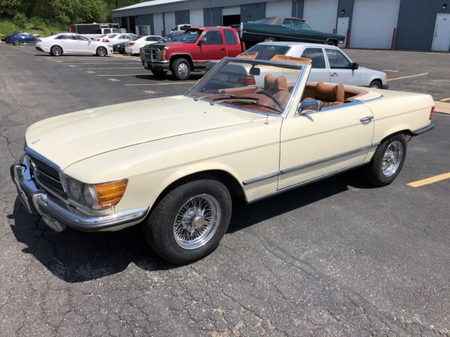 1973 mercedes benz 450sl 2 tops orig california cream palomino
