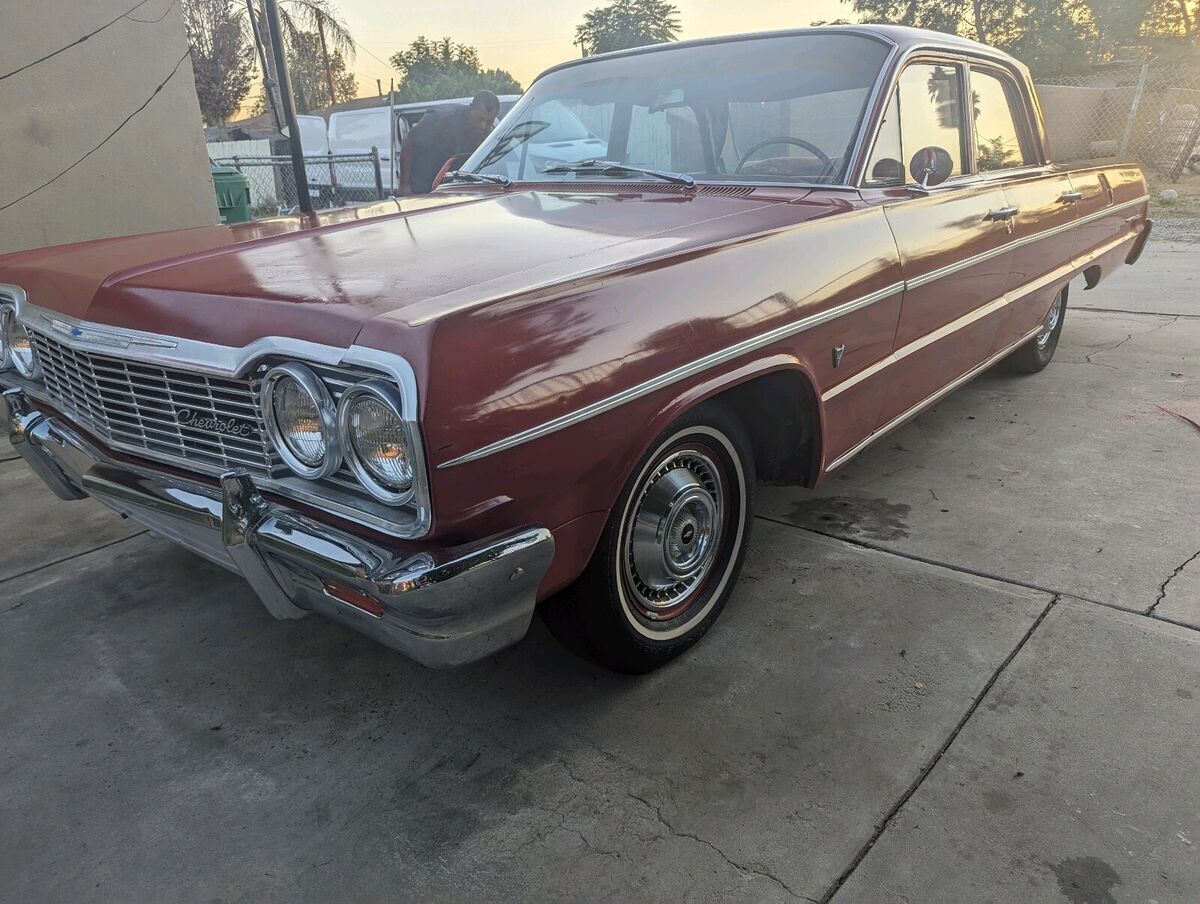 1964 chevrolet bel air sedan red rwd automatic belair