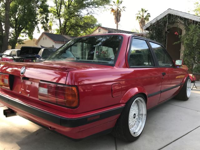1989 bmw 325is clean e30 red on black manual s52 swap