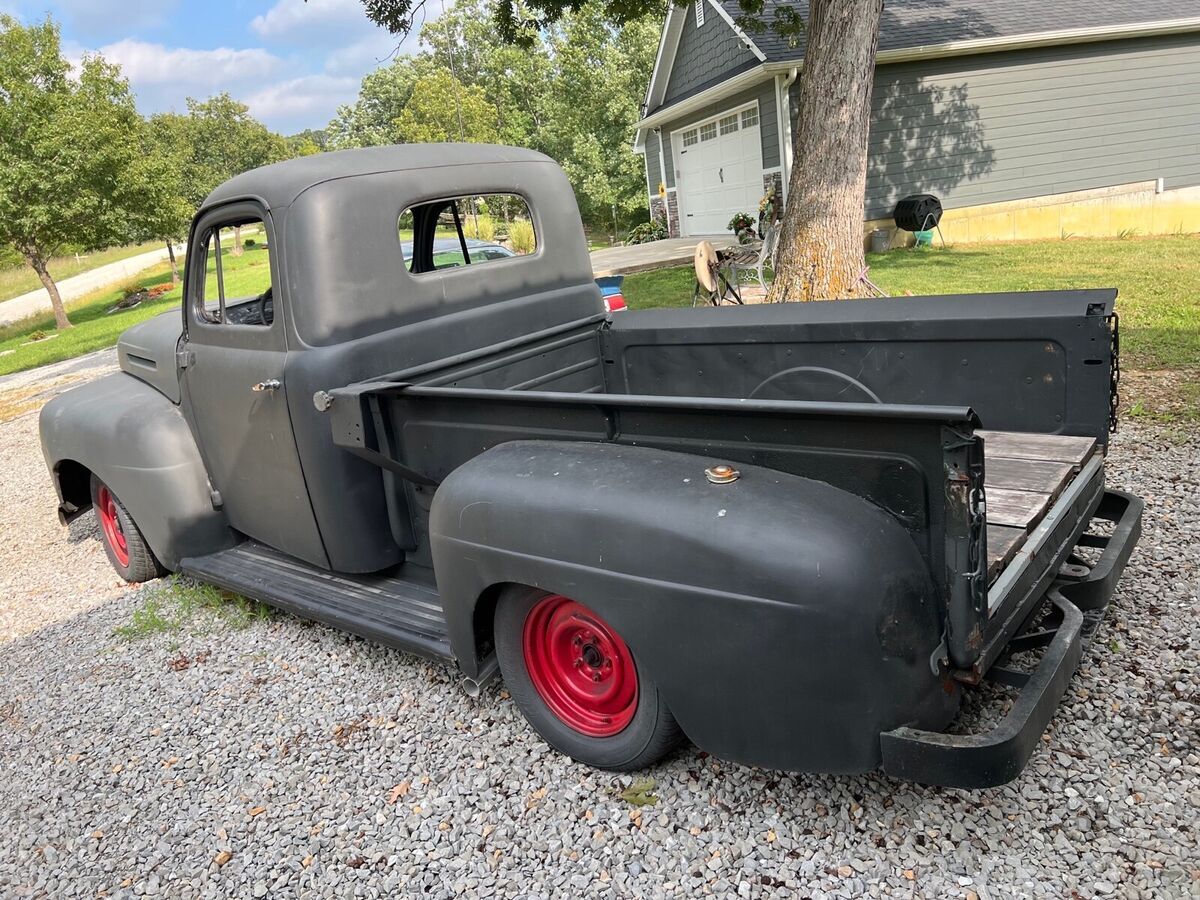 1949 ford f pickup black rwd manual