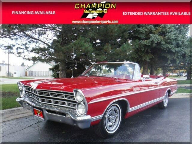 1967 ford galaxie 500 76770 miles candy apple red convertible 390cu auto