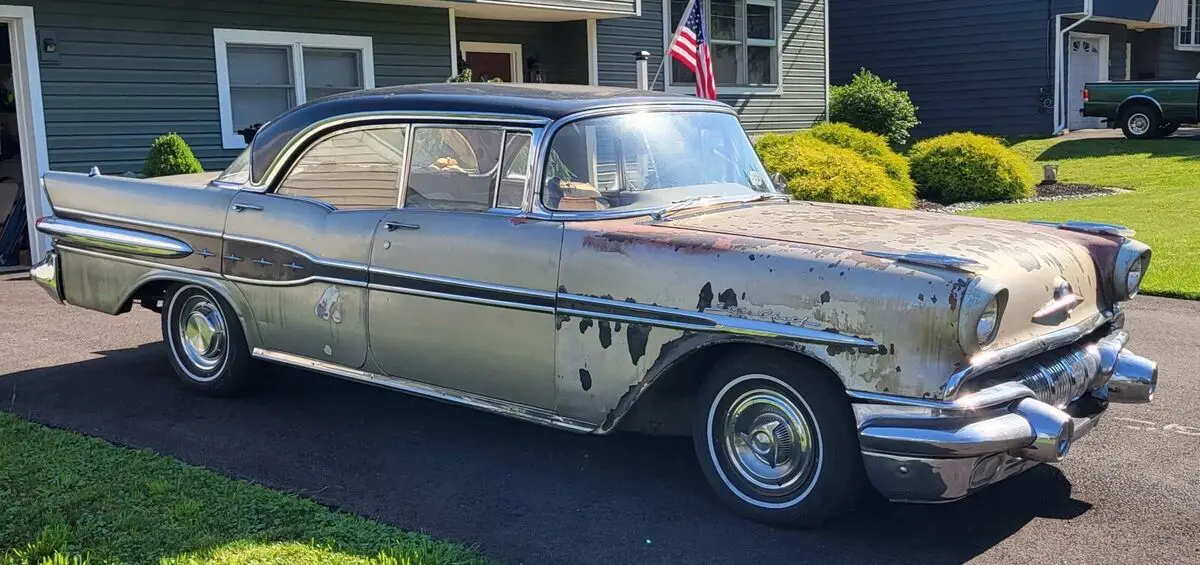 1957 pontiac star chief sedan grey rwd automatic