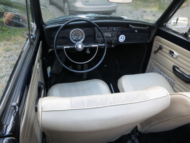 beautiful 1969 vw convertible, navy with tan roof & interior