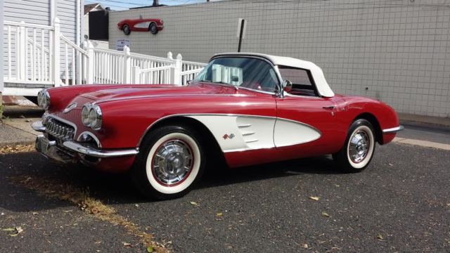 1959 corvette rare power window red/red