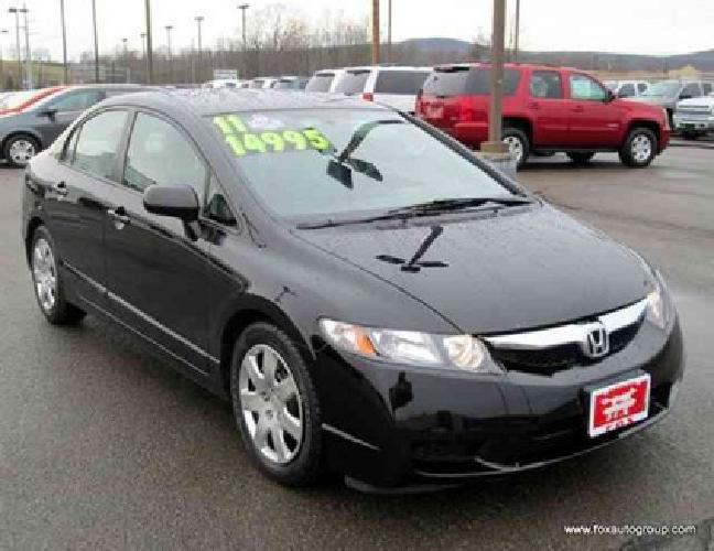 2011 crystal black pearl honda civic sdn in painted post, ny