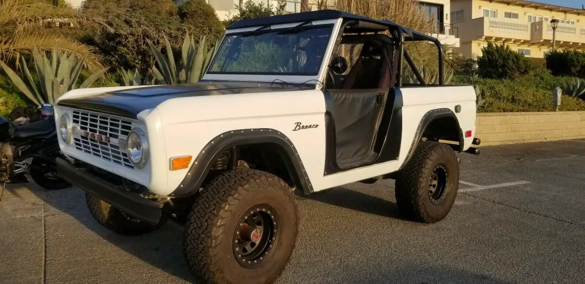 1968 ford bronco pickup white 4wd manual roadster