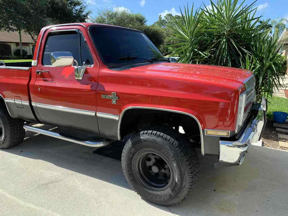 1985 chevrolet k10 pickup red 4wd automatic silverado