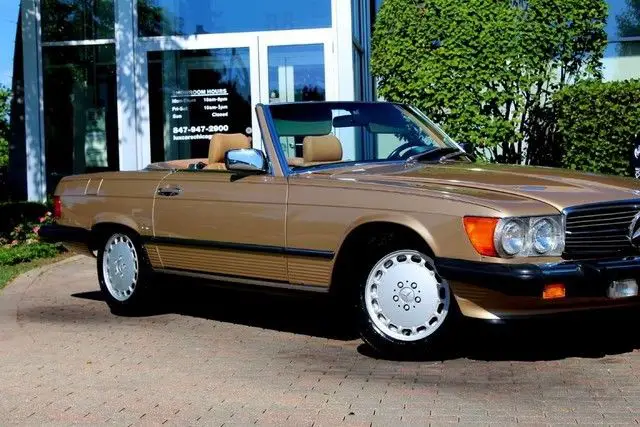 1988 mercedes-benz 560sl convertible 46,234 miles champagne metallic convertible