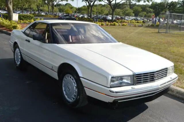 1990 cadillac allante white diamond no rust both tops clean carfax fl car bid!!!