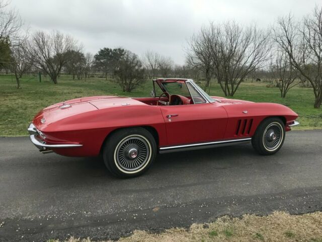 1965 chevrolet corvette sting ray 327, ps, pb, a/c, 2 tops 384 miles rally red c