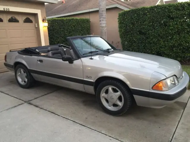 1991 ford mustang lx 5.0l convertible titanium frost (silver) 64,xxx nice