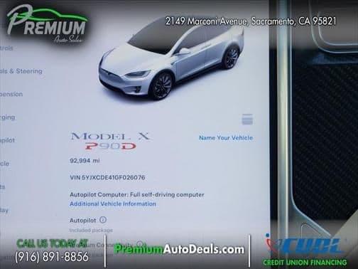 2016 tesla model x p90d in sacramento, california